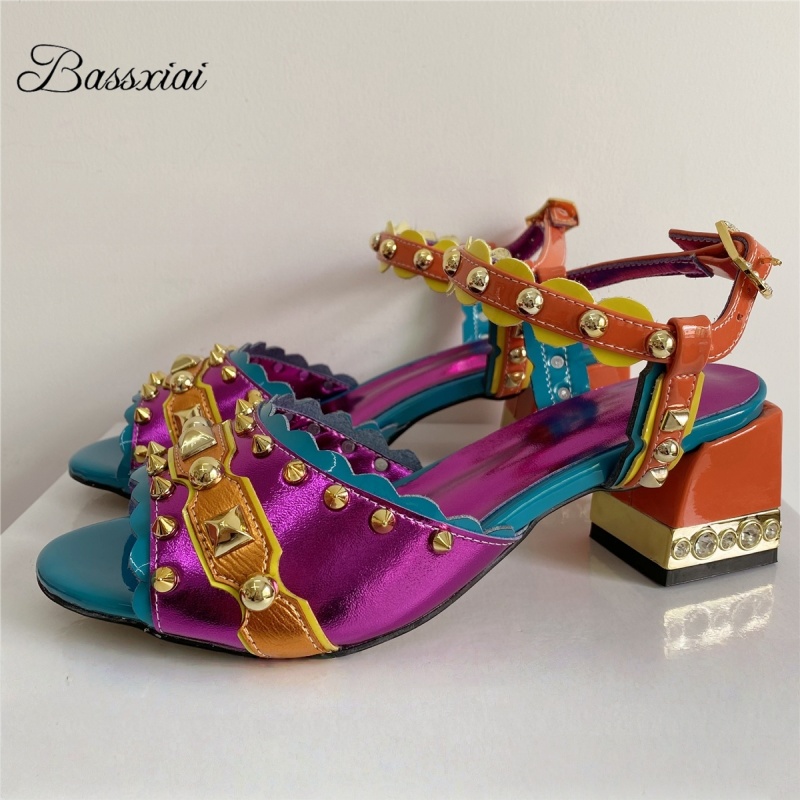 Casual Sandal Leather - Luxury Rivet T-Strap Sandals Women Jeweled